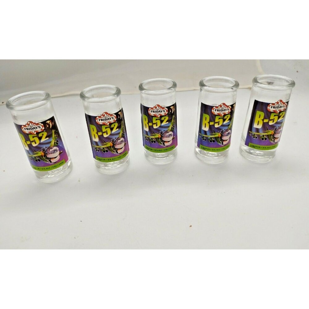 Vintage TGI Friday's Shooter Glasses - Shot Glass - B-52 Mudslide Set of (5)